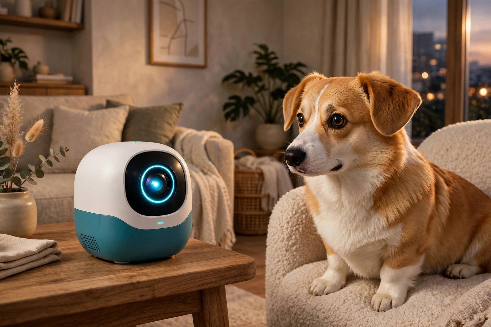 PawCam pet camera on a shelf